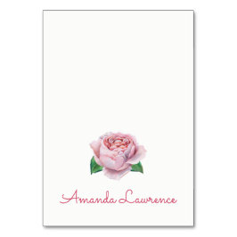 Roze Rose Waterverf Gepersonaliseerde Place Cards Kaart
