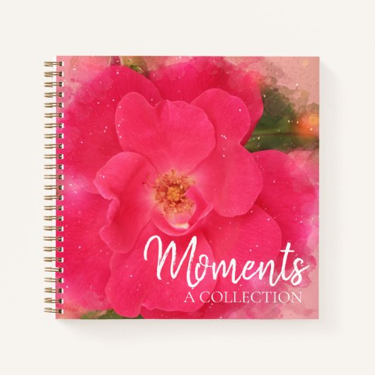 Roze Rose Waterverf Grootmoeder's Memories Square Notitieboek (Voorkant)
