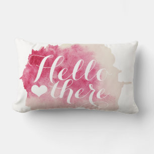 Roze Rose Waterverf Hallo Splatter Kussen