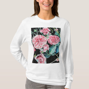 Roze Rose Waterverf Kool Victoriaans Rozen Top