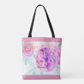 Roze Rose Waterverf Lila Roze Meisjes Canvas tas (Achterkant)
