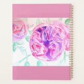 Roze Rose Waterverf Lila Roze Meisjes Notitieboek (Achterkant)