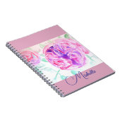 Roze Rose Waterverf Lila Roze Meisjes Notitieboek (Rechterzijde)