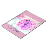 Roze Rose Waterverf Lila Roze Meisjes Notitieboek (Linkerzijde)