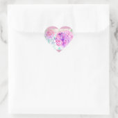 Roze Rose Waterverf Lila Roze met liefde Hart Sticker (Tas)