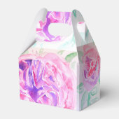 Roze Rose Waterverf Lila Rozen Bloem Bloem Bedankdoosjes (Achterkant)