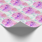 Roze Rose Waterverf Lila Rozen Bloem Bloem Cadeaupapier (Hoek)