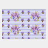 Roze Rose Waterverf Lila Rozen Bloem Bloem Inpakpapier Vel (Voorkant 2)