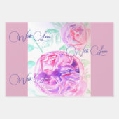 Roze Rose Waterverf Lila Rozen Bloem Bloem Inpakpapier Vel (Voorkant)