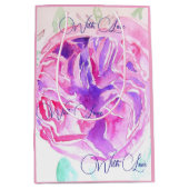 Roze Rose Waterverf Lila Rozen Bloem Bloem Medium Cadeauzakje (Voorkant)