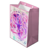 Roze Rose Waterverf Lila Rozen Bloem Bloem Medium Cadeauzakje (Achterkant Gekanteld)