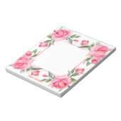 Roze Rose Waterverf voor Valentijnsdag Notitieblok (Linkerzijde)