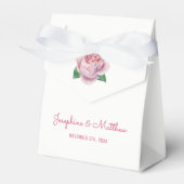 Roze Rose Wedding Bedankdoosjes (Voorkant Zijde)