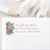 Roze Rose Wedding Floral Pastel Spring Etiket (Insitu)