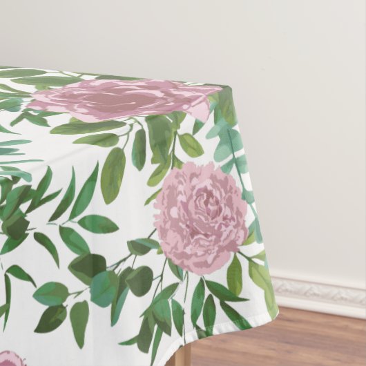 Roze Rose Wedding Floral Pastel Spring Tafelkleed (Voorbeeld)