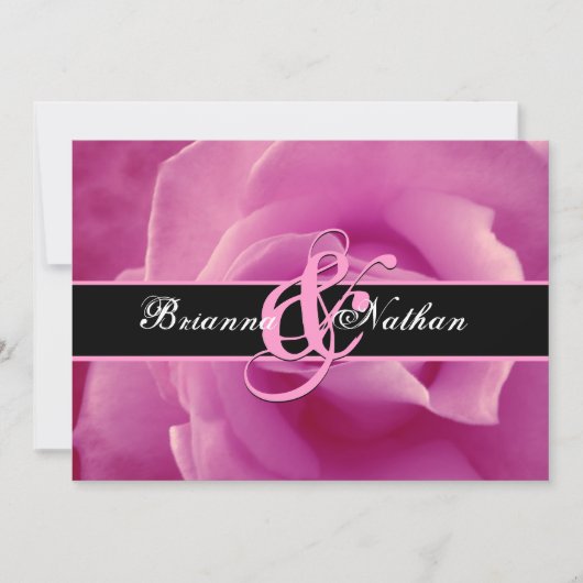 Roze Rose Wedding Kaart (Voorkant)