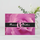 Roze Rose Wedding Kaart (Staand voorkant)
