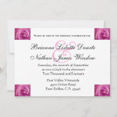 Roze Rose Wedding Kaart (Achterkant)