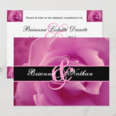 Roze Rose Wedding Kaart (Voorkant / Achterkant)