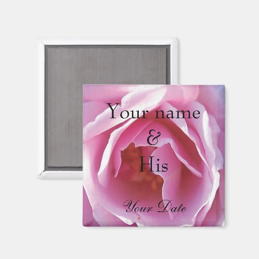 Roze Rose Wedding Magnet (Voorkant / Achterkant)