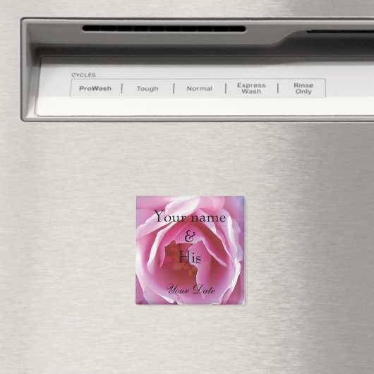 Roze Rose Wedding Magnet (Insitu (Vaatwasser))