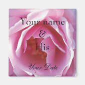 Roze Rose Wedding Magnet (Voorkant)