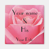 Roze Rose Wedding Magnet (Voorkant)