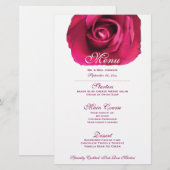Roze Rose Wedding Menu (Voorkant / Achterkant)