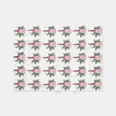Roze Rose Wedding Prom Boutonniere Flower Floral Fleece Deken (Voorkant (Horizontaal))