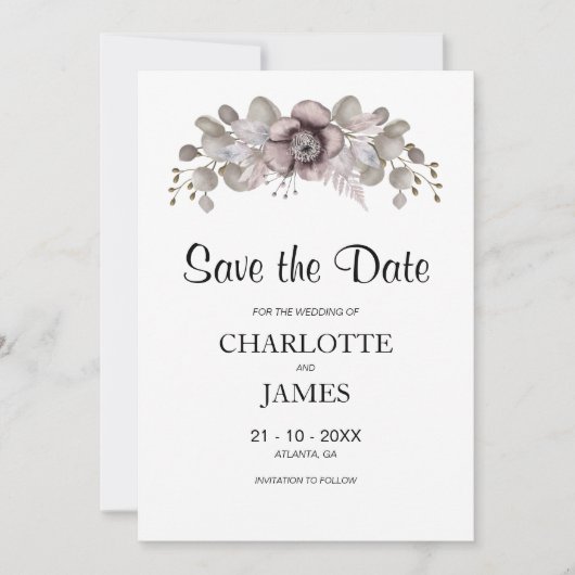 Roze Rose Wedding Save The Date (Voorkant)