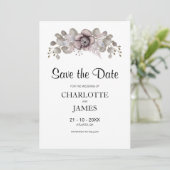 Roze Rose Wedding Save The Date (Staand voorkant)