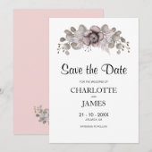 Roze Rose Wedding Save The Date (Voorkant / Achterkant)
