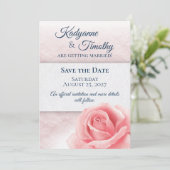 Roze Rose Wedding Save The Date (Staand voorkant)