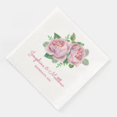 Roze Rose Wedding Servet (Hoek)