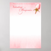 Roze Rose Wedding Table Plan blanco Poster (Voorkant)