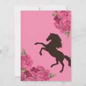 Roze Rose Western Charro Quinceanera Kaart (Achterkant)