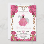 Roze Rose Western Charro Vestidos Quinceañera Kaart (Voorkant)