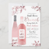 Roze Rosè Wijn & Orchidee Bloemen Brunch Ontbijt Kaart (Voorkant)