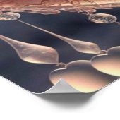 Roze Rose Winter Scène Glas Hart Poster (Hoek)