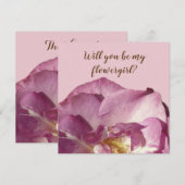 Roze Rose, word je mijn bloemenmeisje kaart? Kaart (Voorkant / Achterkant)
