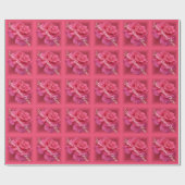 Roze Rose Wrapping Papier Gepersonaliseerd Roos Pa (Vlak)