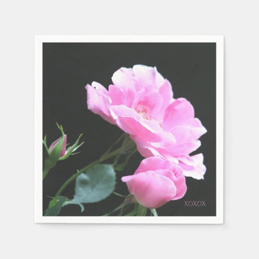 Roze Rose XOX Napkins Servetten (Voorkant)