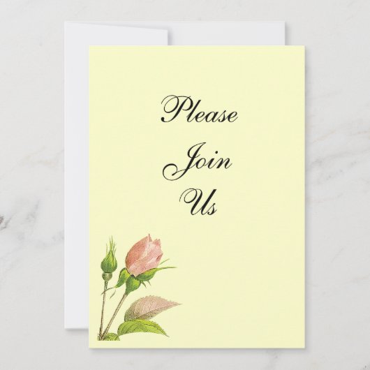 Roze Rosebud - Aangepaste uitnodigingen (Voorkant)