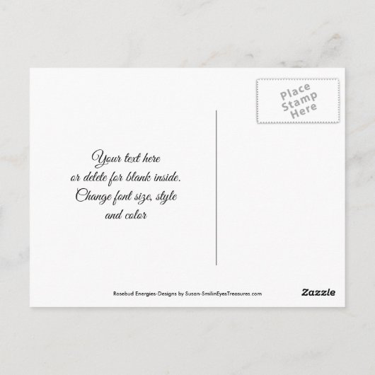 Roze Rosebud Abstract Floral Dank u Briefkaart (Achterkant)