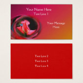 Roze Rosebud Abstract Flower Art Visitekaartje (Voorkant /achterkant)