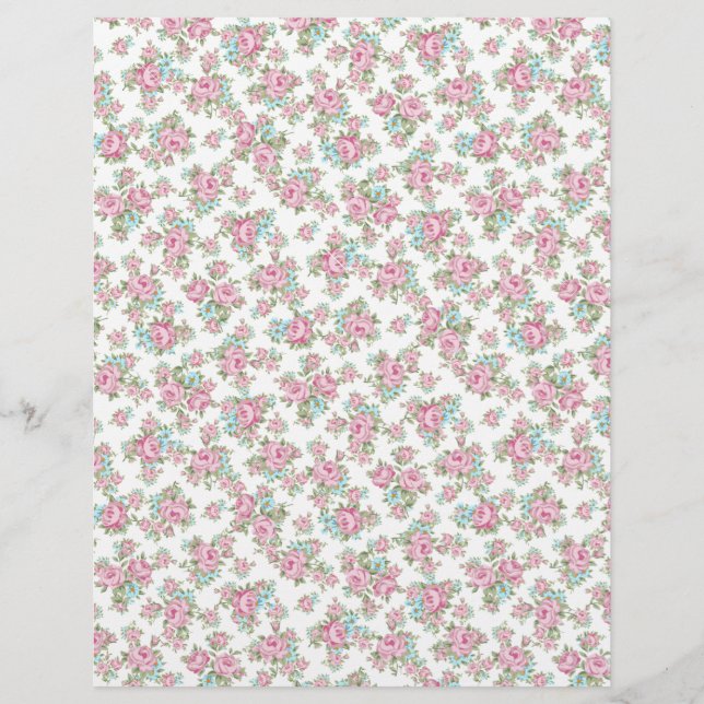  roze rosebud-artikelen en Craft scrapbook papier (Voorkant)