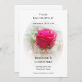 Roze Rosebud bruiloft Save The Date (Voorkant / Achterkant)