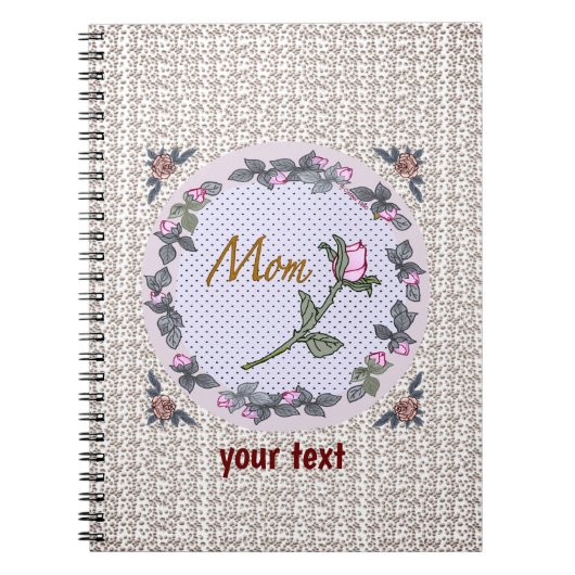 Roze Rosebud custom Mom Notitieboek (Voorkant)