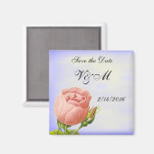 Roze Rosebud Custom Save the Date Magnet (Voorkant / Achterkant)
