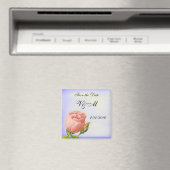 Roze Rosebud Custom Save the Date Magnet (Insitu (Vaatwasser))